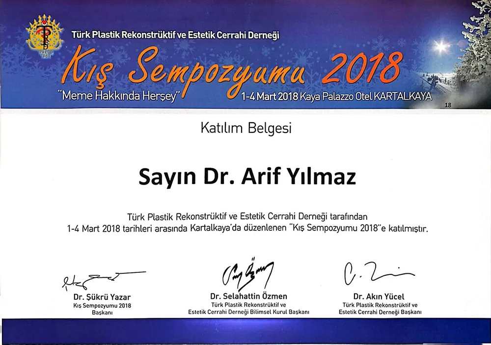 Arif Yılmaz Certificates