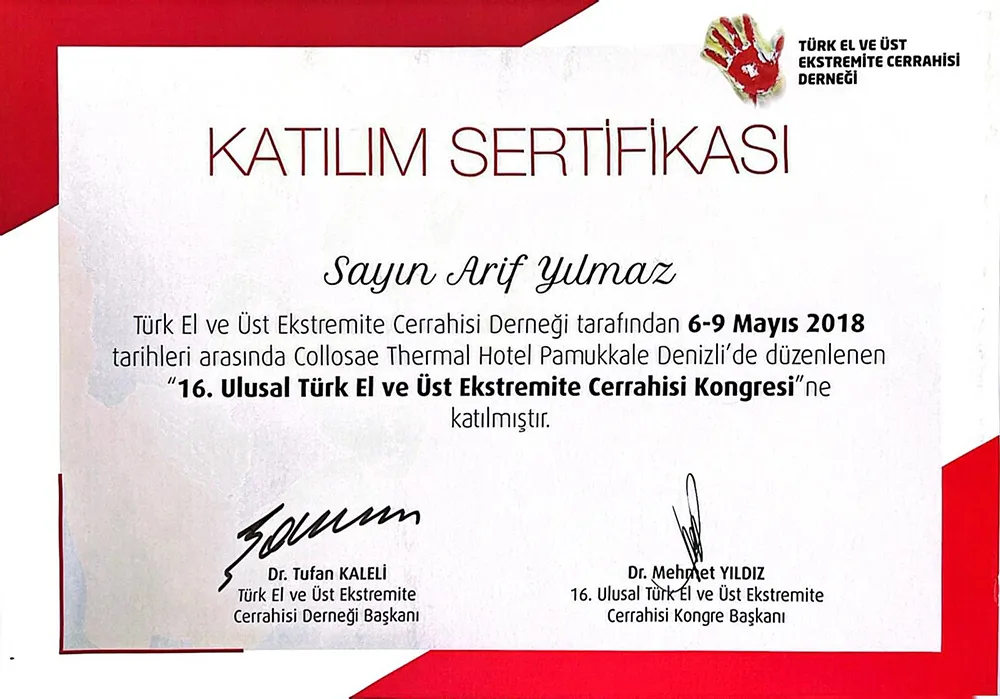 Arif Yılmaz Certificates