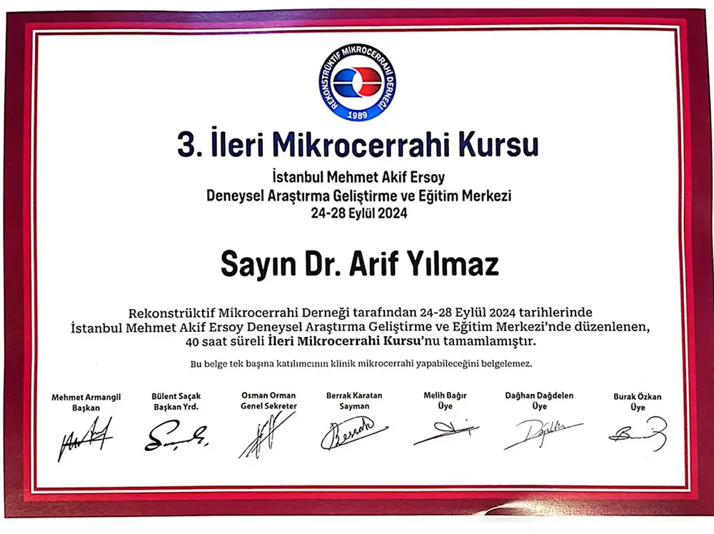 Arif Yılmaz Certificates