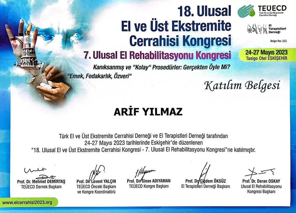 Arif Yılmaz Certificates