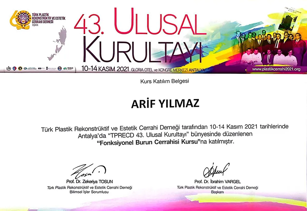 Arif Yılmaz Certificates