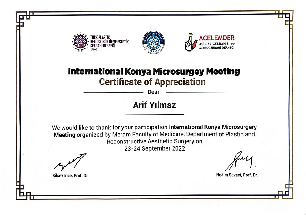 Arif Yılmaz Certificates