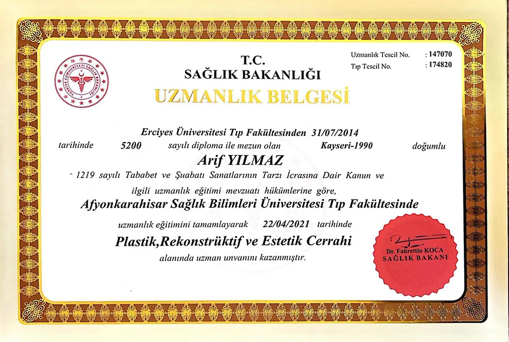 Arif Yılmaz Certificates